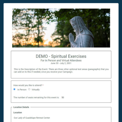 Spiritual Exercises-In Person and Virtual